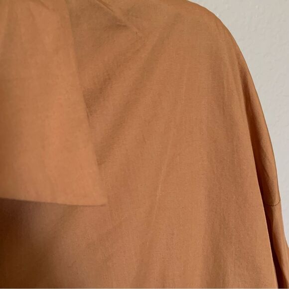 Zara Orange Brown Cotton Button Front Long Sleeve Shirt Dress/Tunic Size Small - Picture 6 of 9